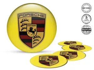 Porsche Wheel Stickers Version Domed Resin Labels